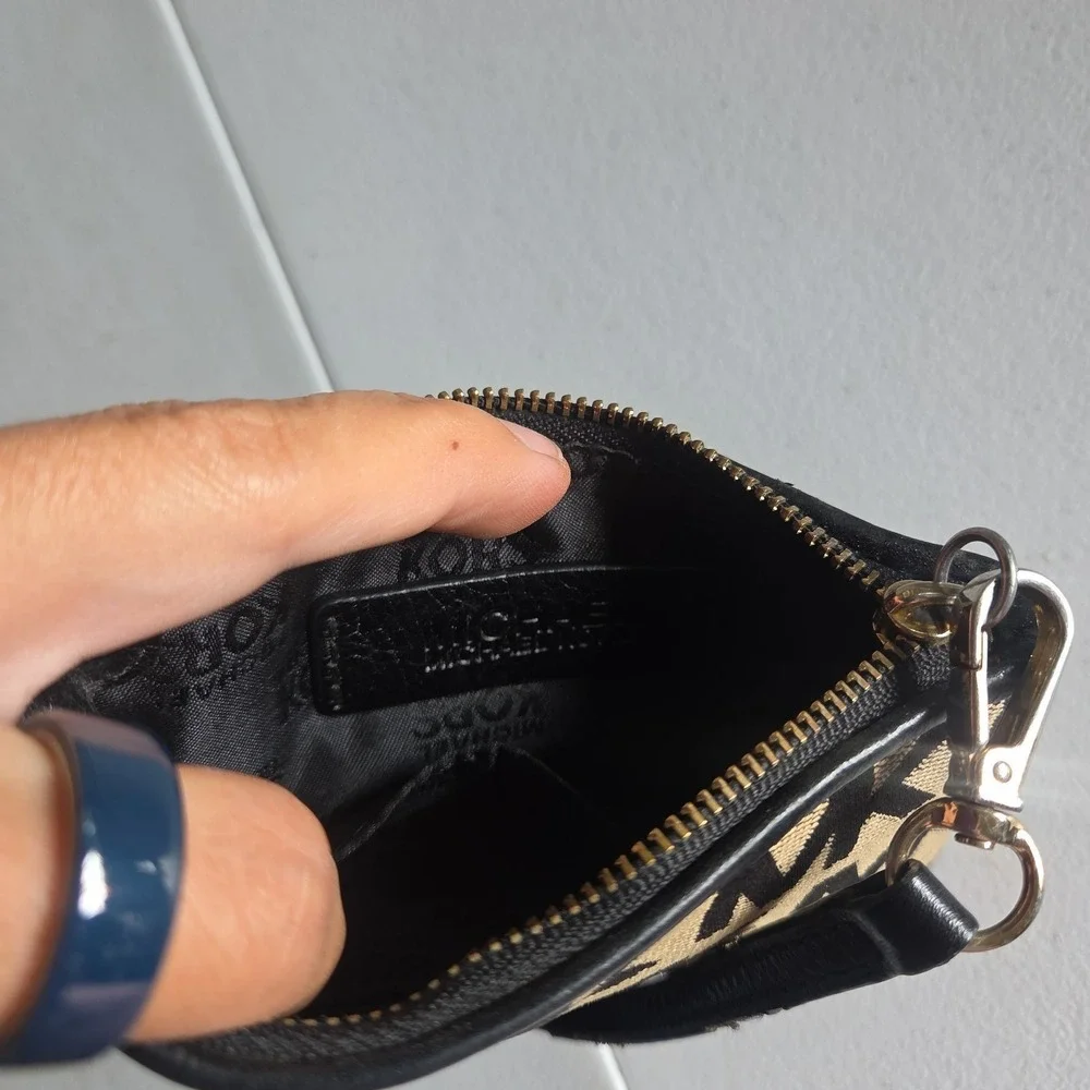 Michael Kors Monogram Brown/Tan Logo Wristlet Wallet Pouch